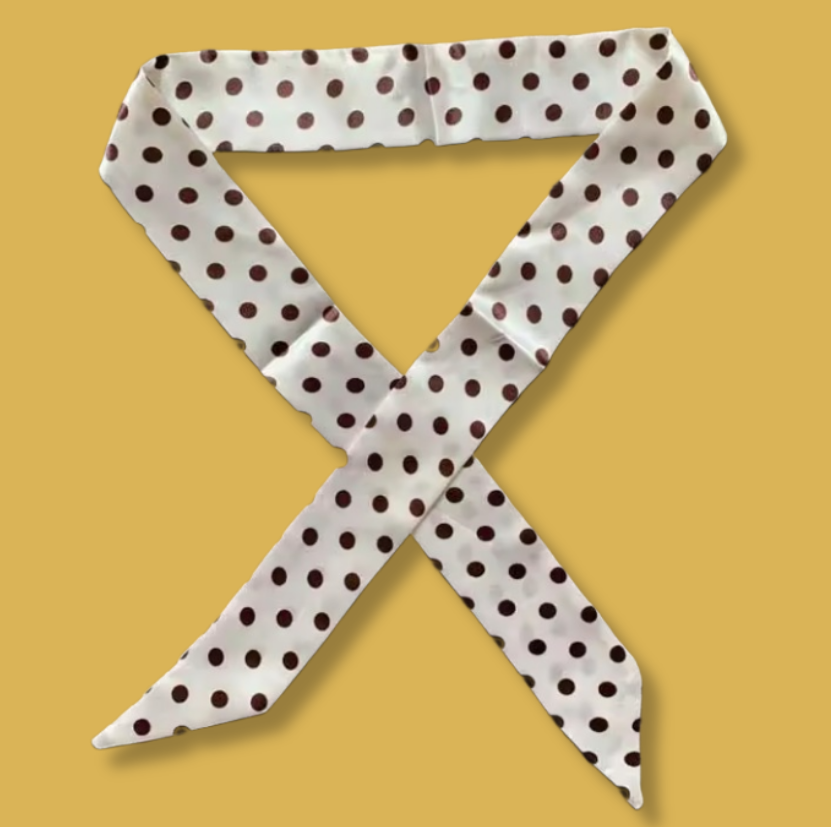 Cocoa Dot Silk Twilly