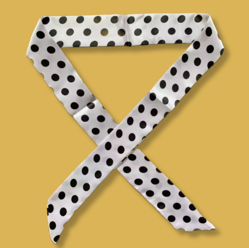 Silk Polka Twilly – Frost Spot