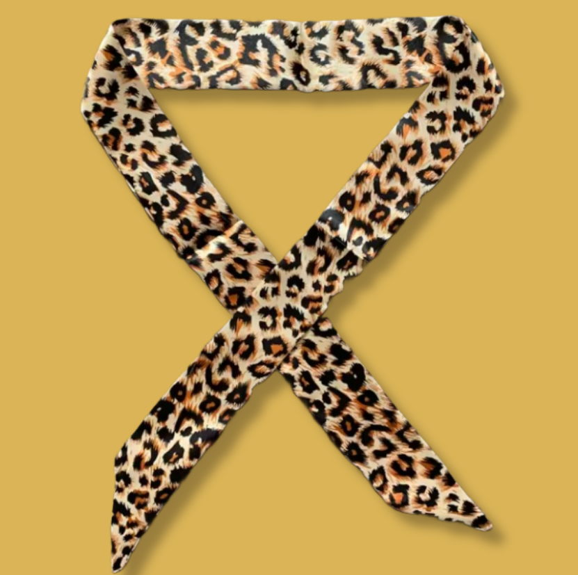 Silk Wildcat Twilly – Amber Leopard