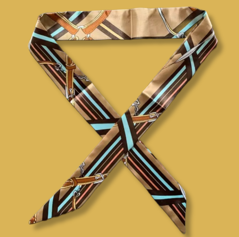 Saddle Lines Silk Twilly (A53)