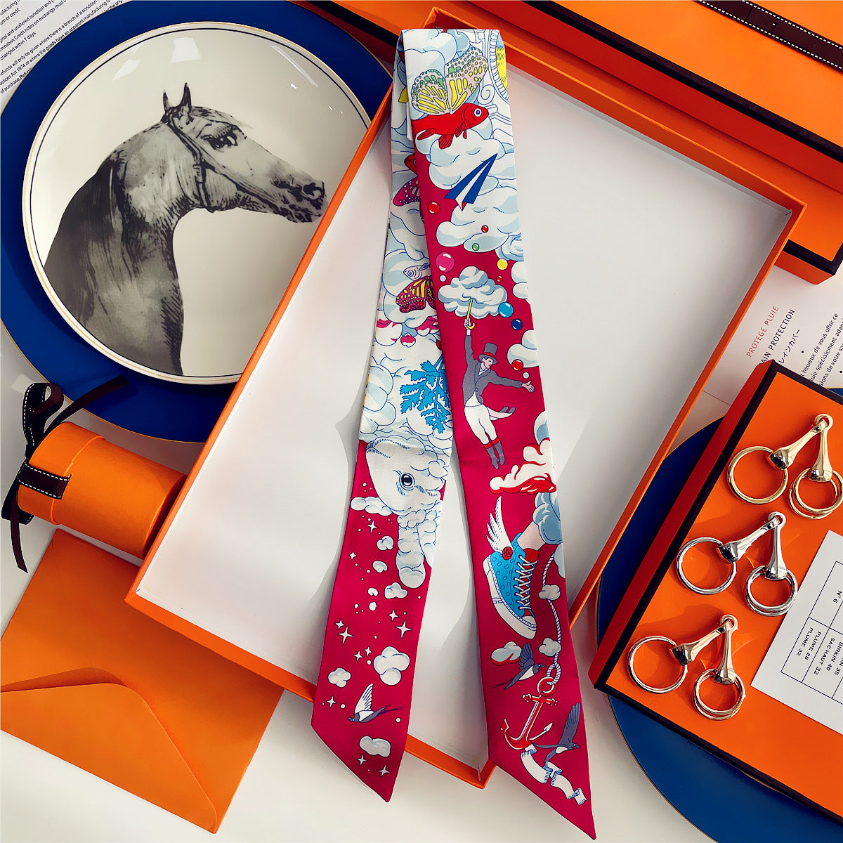 Fashion Arm Bag Silk Scarf