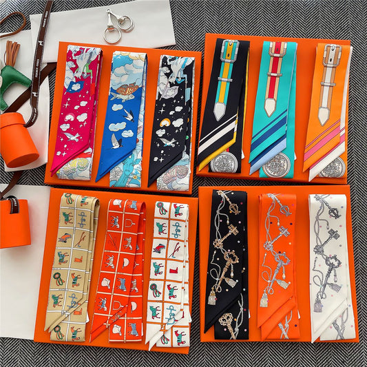 Thin Narrow Ribbon Strip With Floating Ends