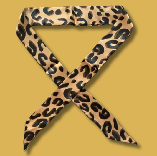 Luxe Leopard Silk Twilly (A36)