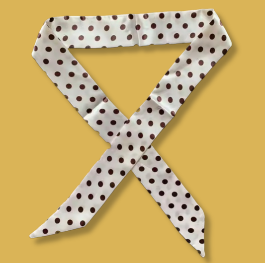 Cocoa Dot Silk Twilly (A40)