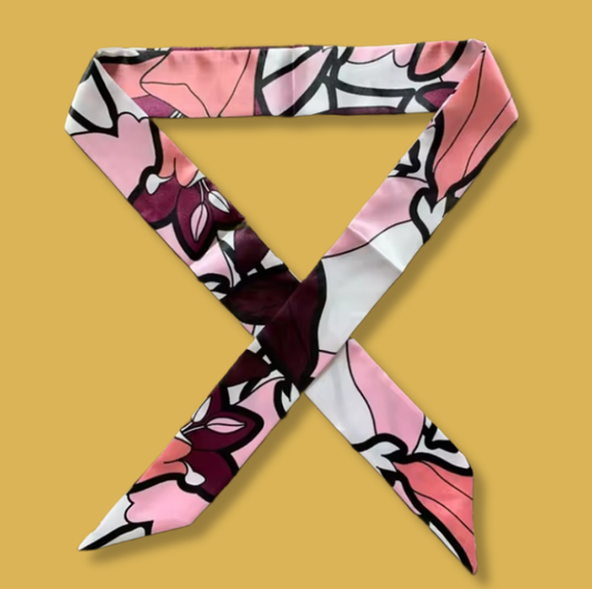 Blush Bloom Silk Twilly (A48)