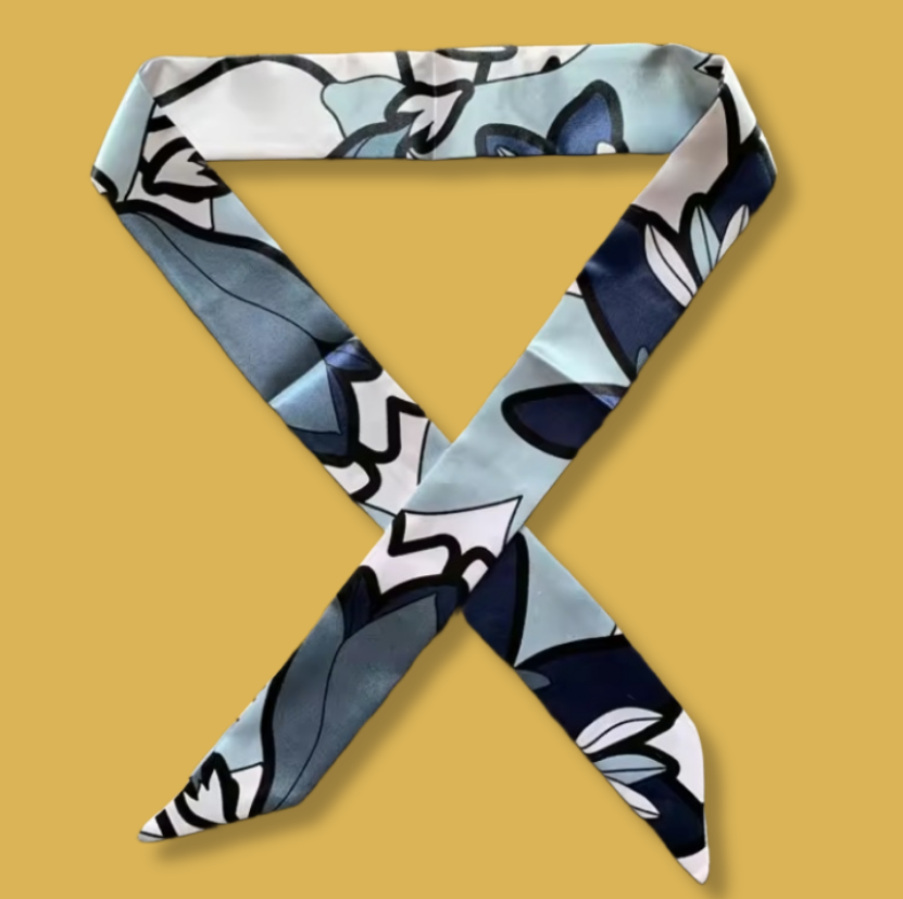 Sapphire Garden Silk Twilly