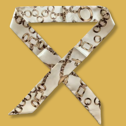 Gilded Rings Silk Twilly (A56)